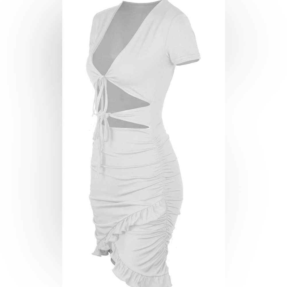 White Tie Up Dress